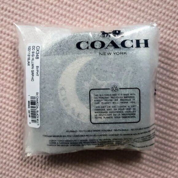 COACH Coin Case in Signature Canvas with Halloween Graphic- Cat - NWT - Picture 7 of 11